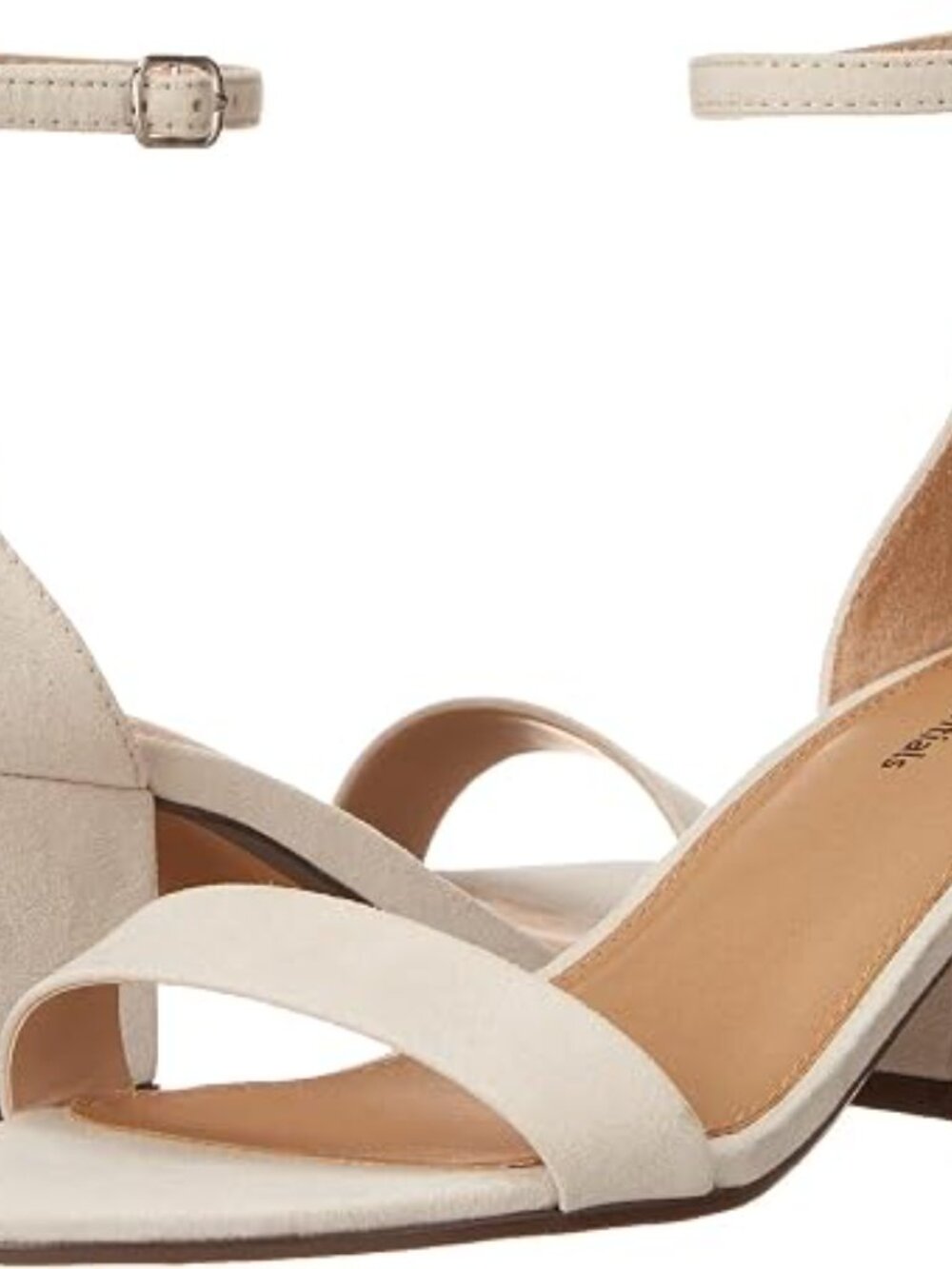 Women's Two Strap Heeled Sandals with Adjustable Ankle Strap, Padded Memory Foam